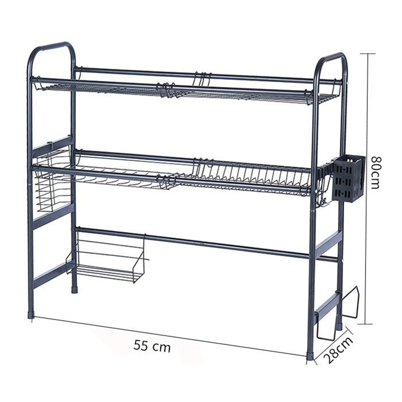 001- ZJ-LSJ1 55cm Over Sink Drainer Rack 2 Tiers Stainless Steel Cutlery Plate Dish Drying Rack 001- ZJ-LSJ1 55cm Over Sink Drainer Rack 2 Tiers Stainless Steel Cutlery Plate Dish Drying Rack